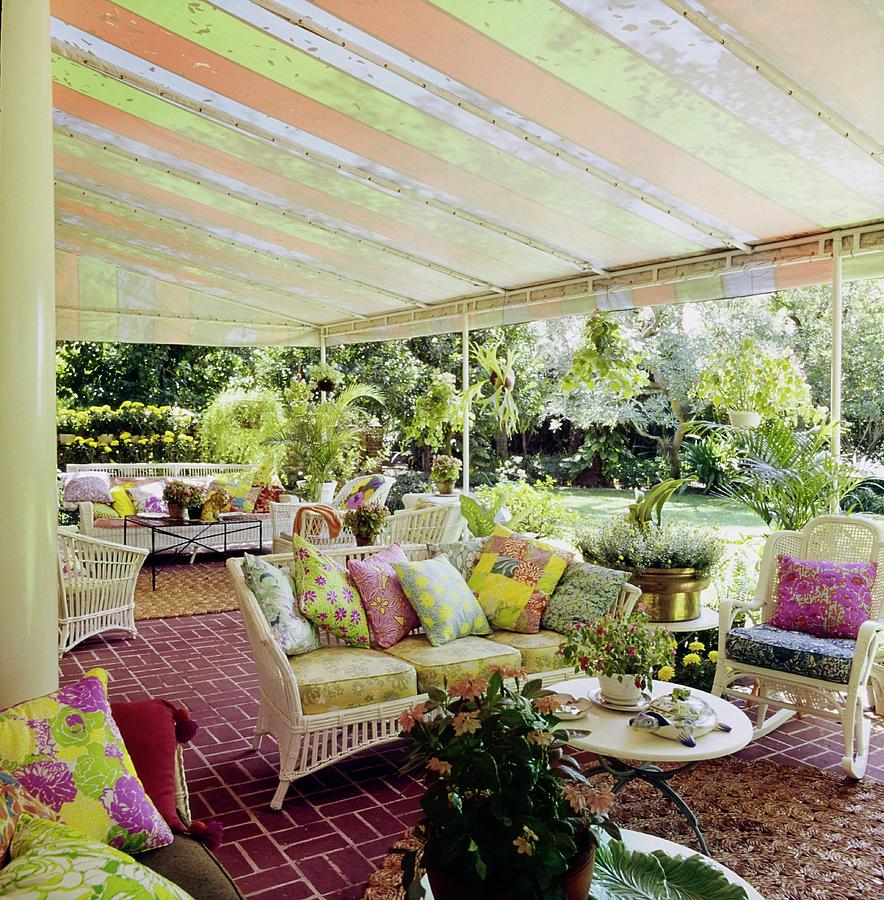 Patio Of Lilly Pulitzers House Photograph by Horst P. Horst