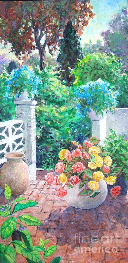 Patio Pots and Aubergine Painting by Rose Wark - Fine Art America