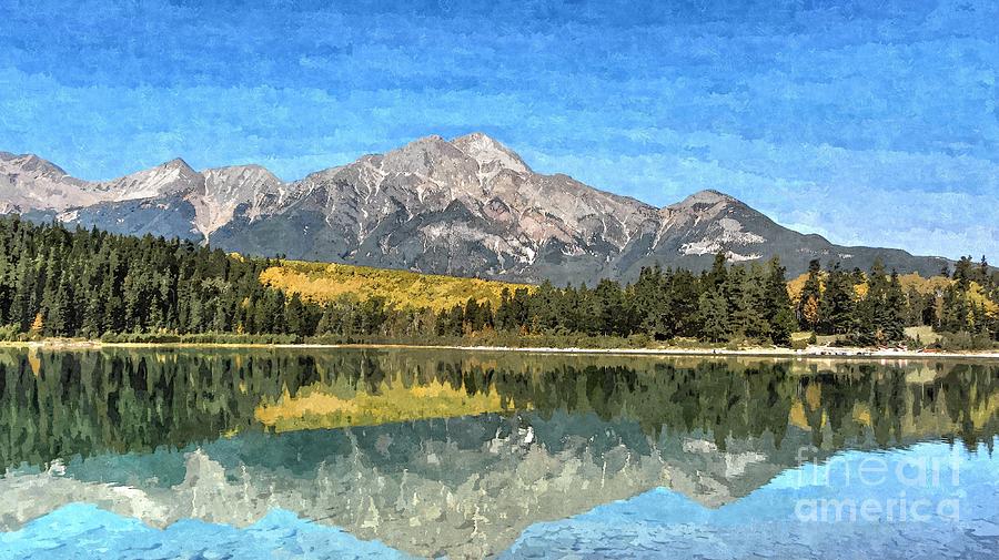 Patricia Lake Mountains Digital Art By Msvrvisual Rawshutterbug