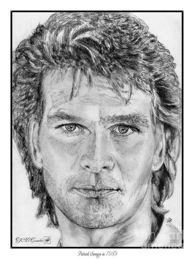 Actor Drawing - Patrick Swayze in 1989 by J McCombie