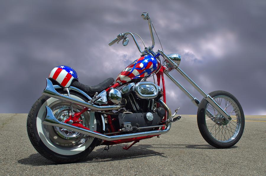 Patriot Guard Photograph - Custom Harley Davidson Motorcycle by Tim McCullough