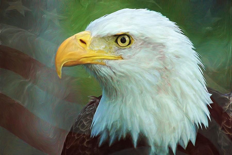 Eagle Digital Art - Patriot by Heidi Smith