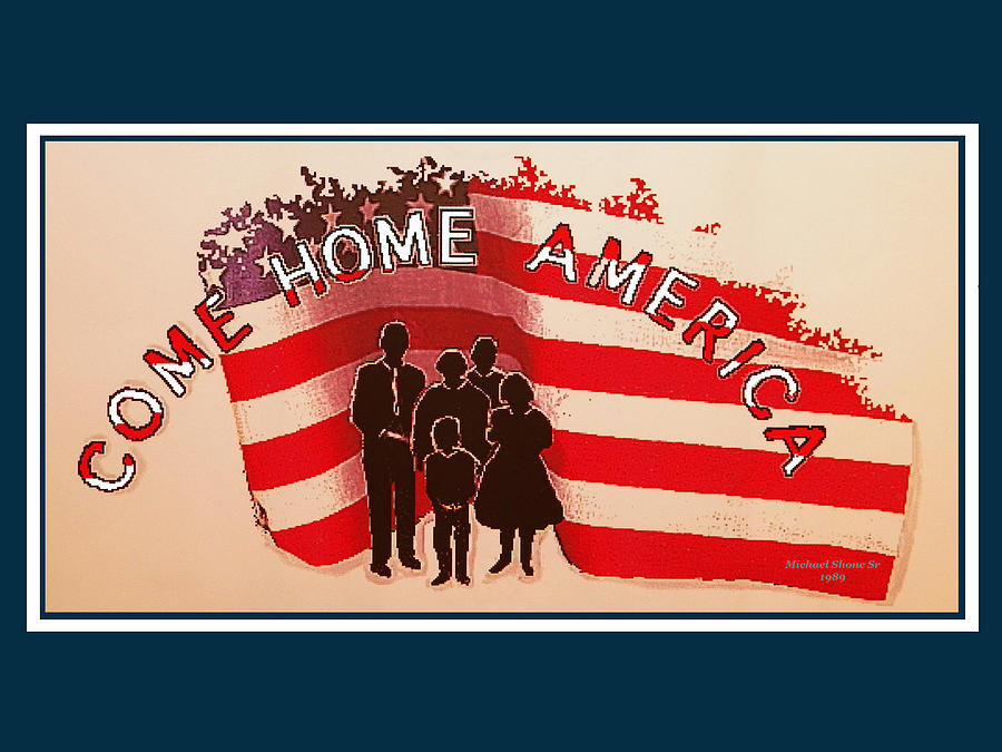 Patriotic America Greeting Card Painting by Michael Shone SR