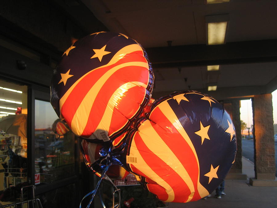 Patriotic balloons Veterans Day Casa Grande Arizona 2004 Photograph by David Lee Guss