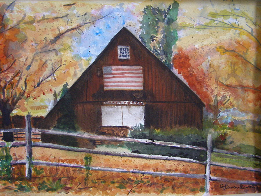 Patriotic Barn Painting by Elizabeth Lewandowski | Fine Art America