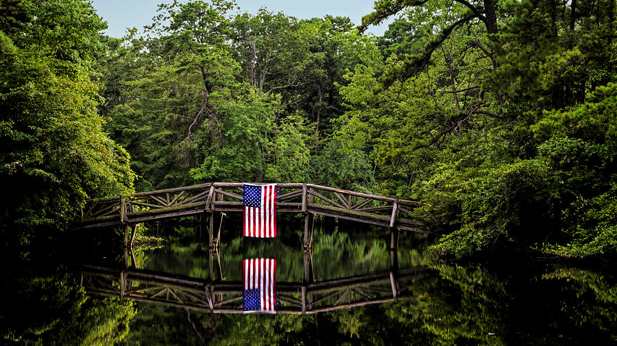 Patriotic bridge Photograph by Richard Macquade