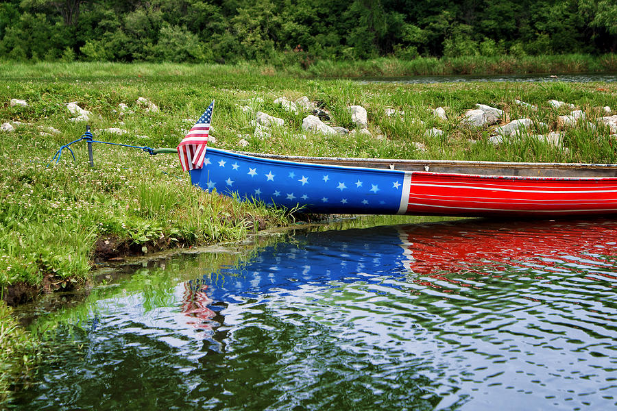 Independence Day Photograph - Patriotic Canoe #1 by Nikolyn McDonald
