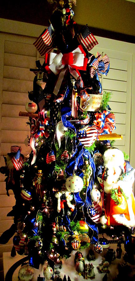Patriotic Christmas Tree Photograph by Randall Weidner