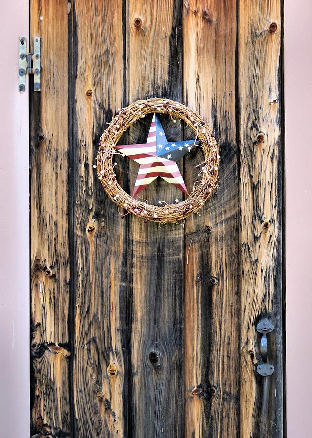 Patriotic Door Display Photograph by Janice Drew