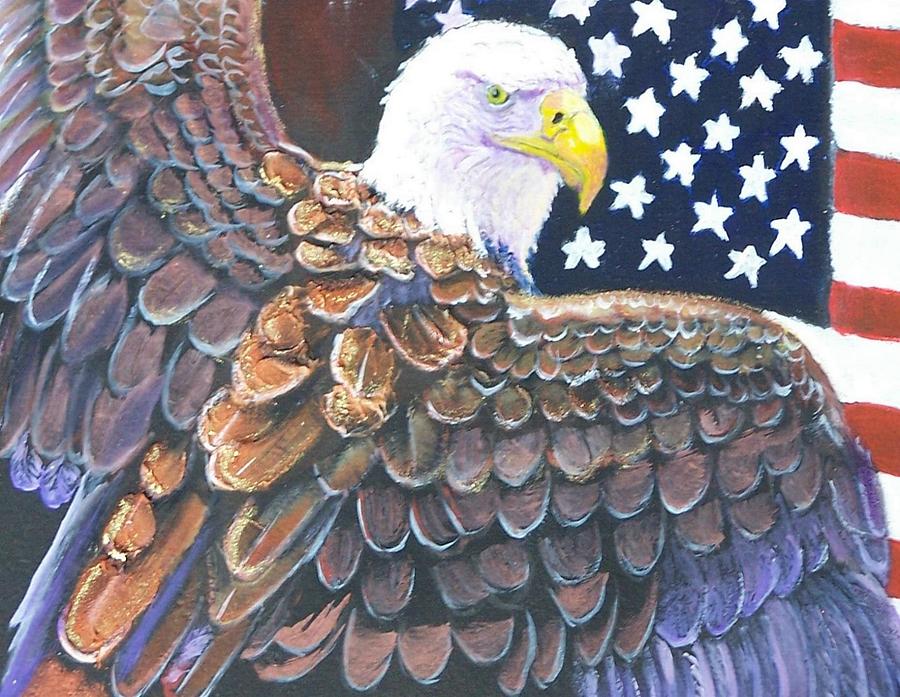 Eagle Painting - Patriotic Eagle by Kathleen Luther