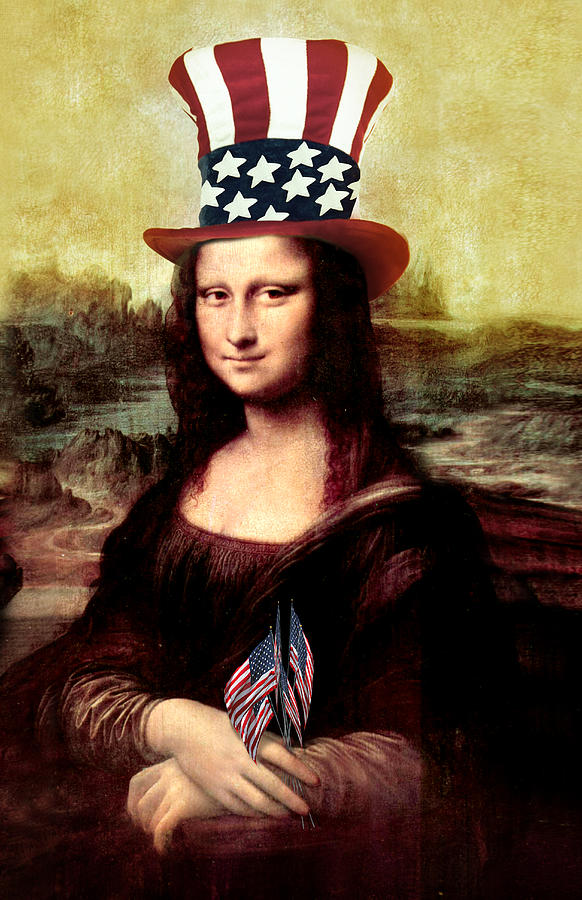 Patriotic Mona Lisa Digital Art by Gravityx9 Designs