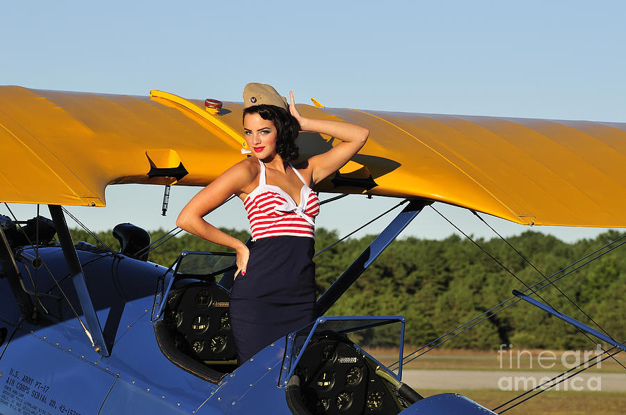 Patriotic Pin-up Girl Standing Photograph by Christian Kieffer