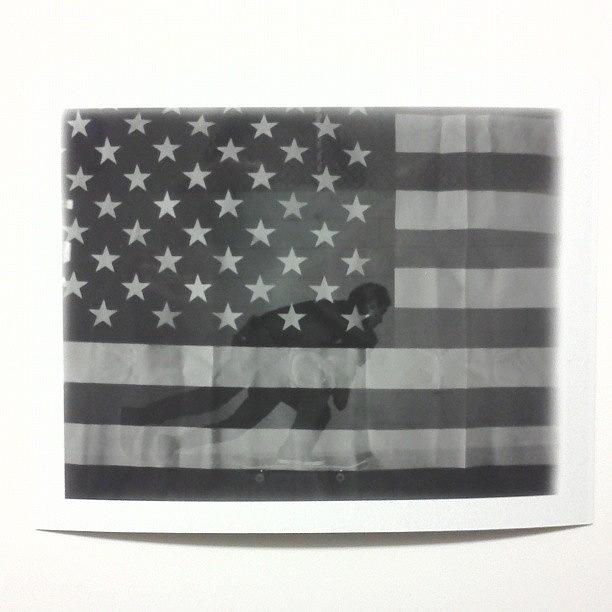 Blackandwhite Photograph - Patriotic Pusher #testshot #polaroid by Derek Andrews