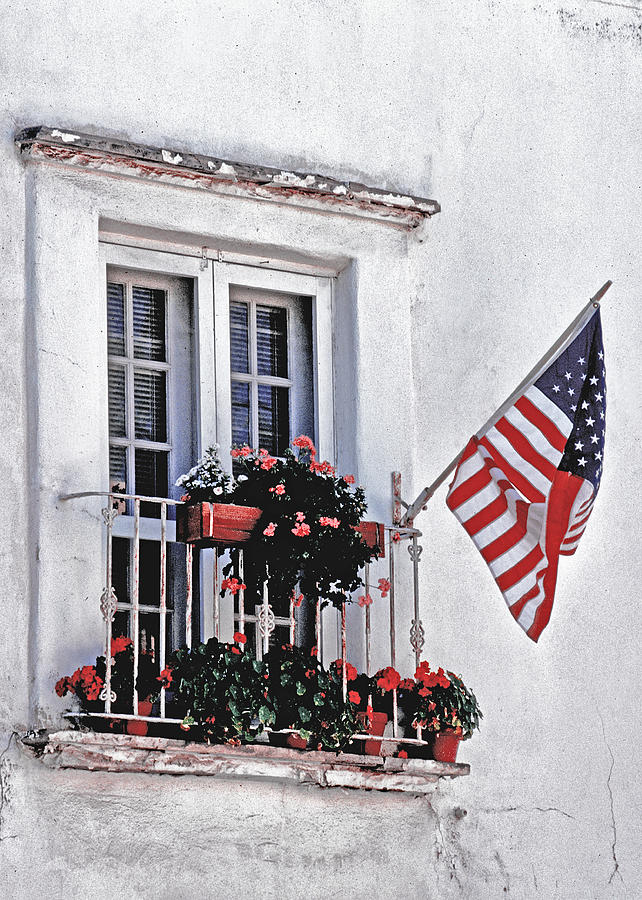 Patriotic Window Photograph by David and Carol Kelly