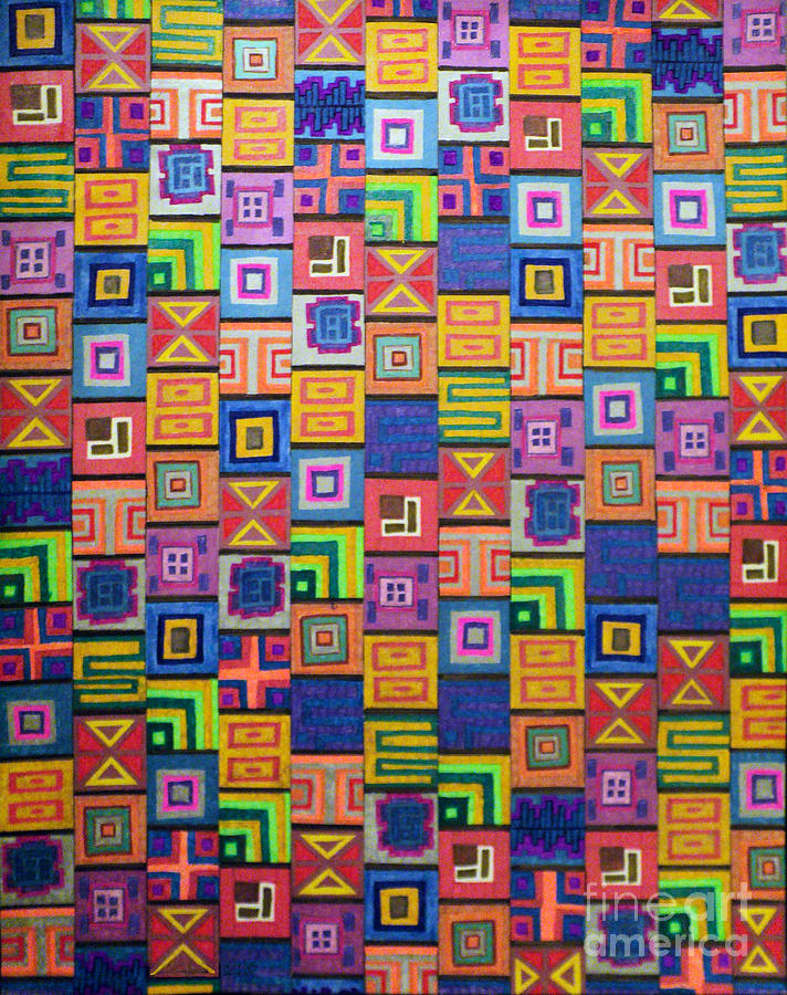 Pattern and Color study Drawing by Megan Dirsa-DuBois
