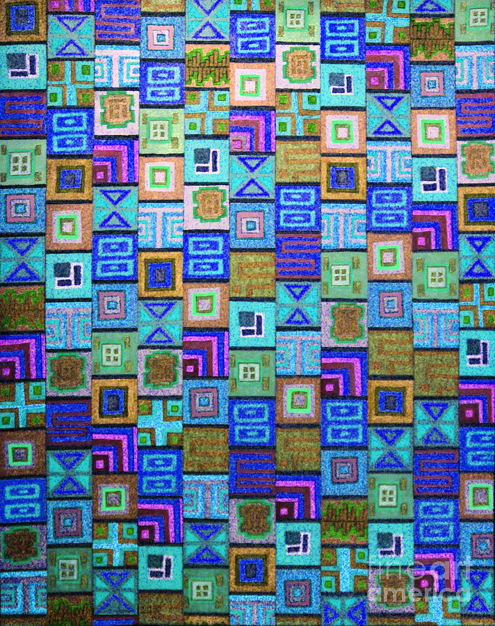 Abstract Drawing - Pattern and Color study2 by Megan Dirsa-DuBois