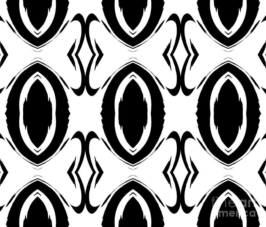 Pattern Digital Art - Pattern Black and White No.170 by Drinka Mercep