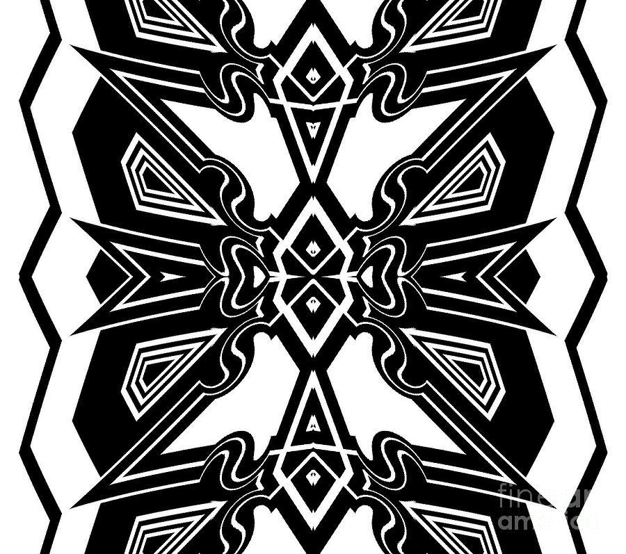 Pattern Digital Art - Pattern Black White Art No.172.   by Drinka Mercep