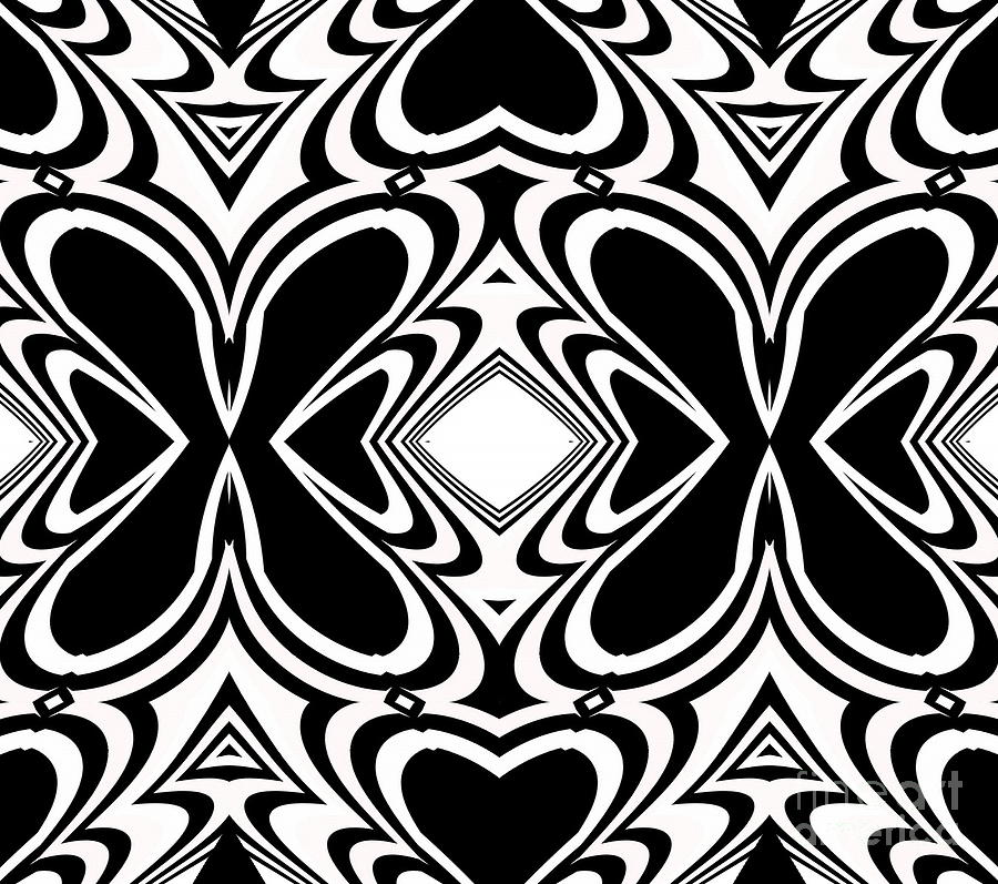 Abstract Digital Art - Pattern Black White Art No.266  by Drinka Mercep