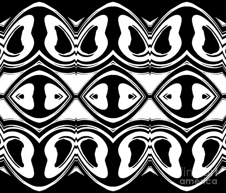 Pattern Digital Art - Pattern Black White Geometric Art No.188. by Drinka Mercep