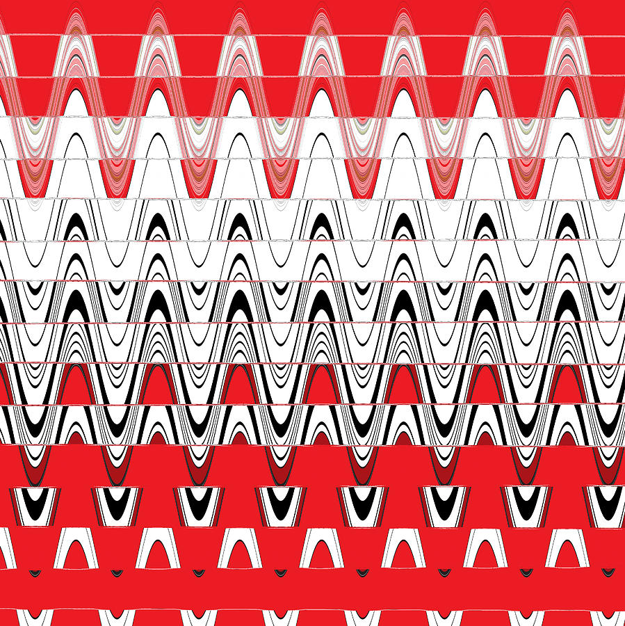Pattern Mix Red Mixed Media by Ricki Mountain