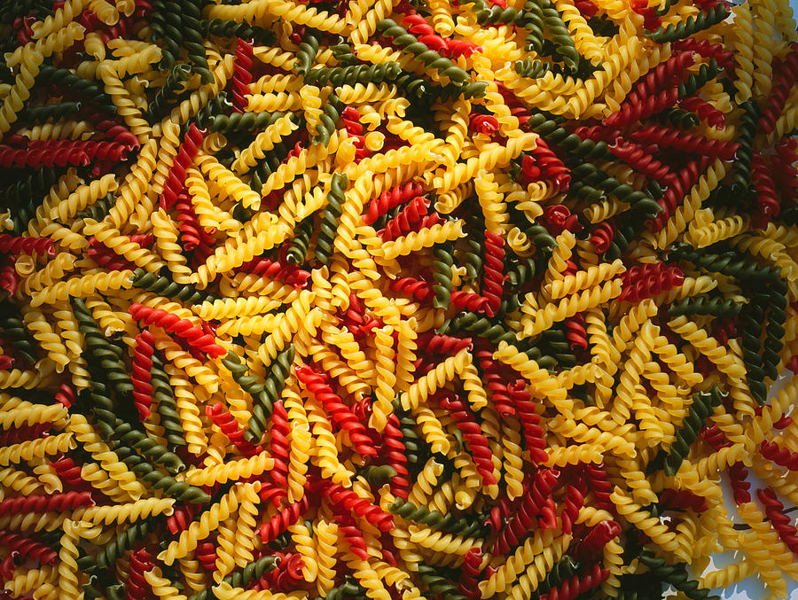 Nature Photograph - Pattern Of Tri-colored Pasta by Panoramic Images