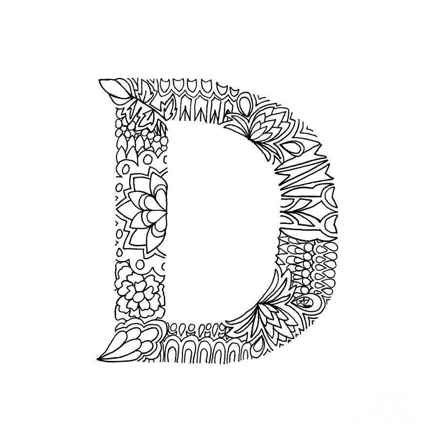 Patterned Letter D Drawing by Alyssa Zeldenrust - Fine Art America