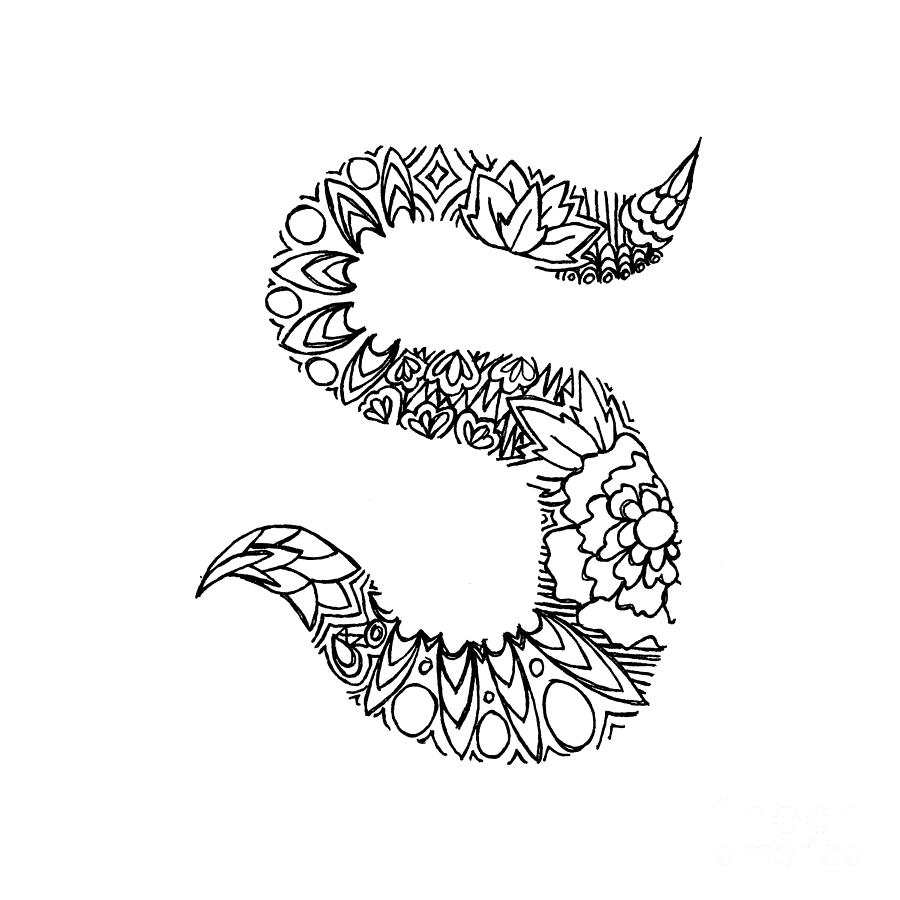 Free letter S coloring page | Letter stencils, Lettering, Free lettering