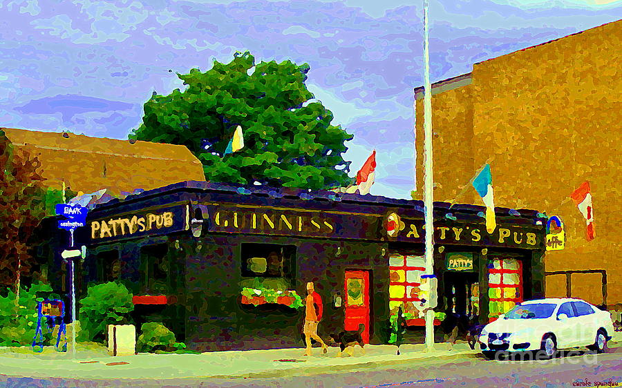 Pattys Pub Guinness On The Glebe Restaurant Bar Bank And Ossington Paintings Of Ottawa Art Cspandau Painting by Carole Spandau