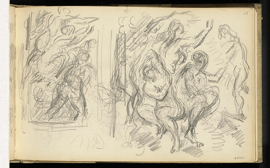 Paul Cézanne, Two Studies For The Judgement Of Paris Or Drawing by Litz ...