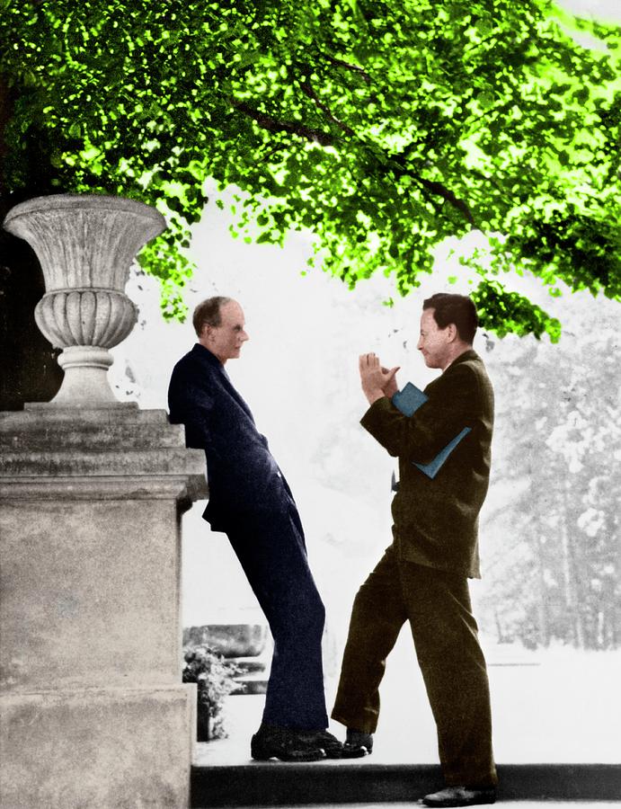 Paul Dirac And Richard Feynman Photograph by Photograph A. John Coleman, Copyright Status Unknown. Coloured By Science Photo Library From A Monochrome Courtesy Of Physics Today Collection, American Institute Of Physics