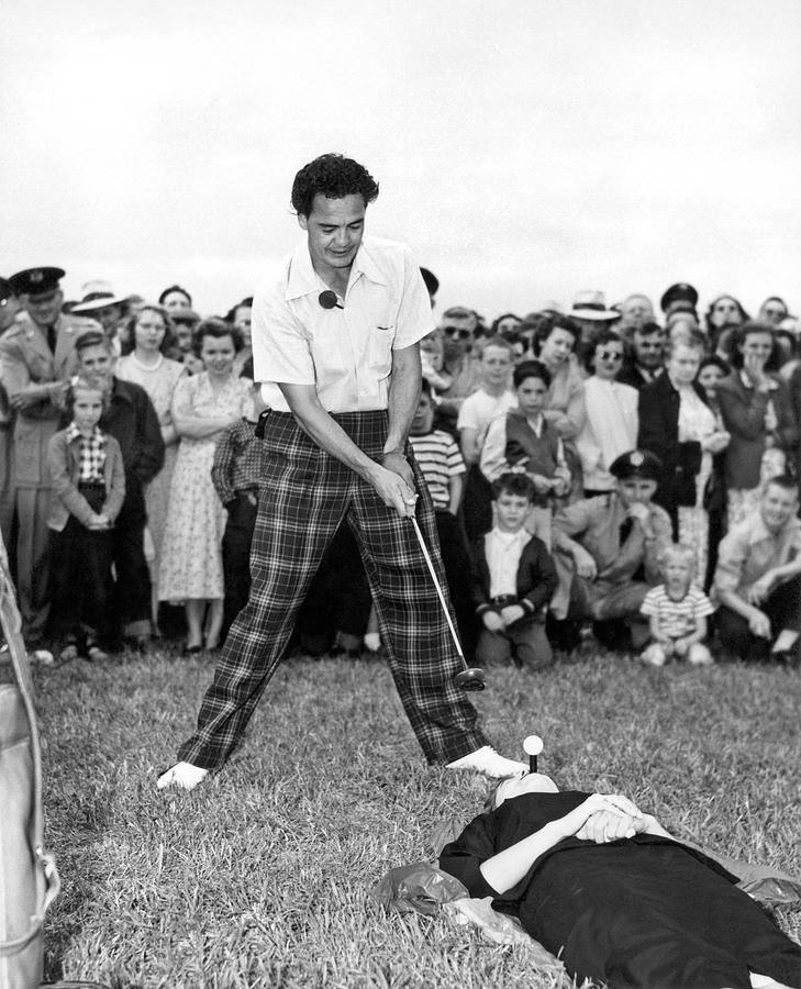 Paul Hahn Golf Stunt Shot Photograph by Underwood Archives