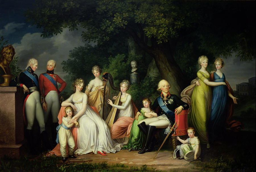 Music Photograph - Paul I 1754-1801, Maria Feodorovna 1759-1828 And Their Children, C.1800 Oil On Canvas by Franz Gerhard von Kugelgen