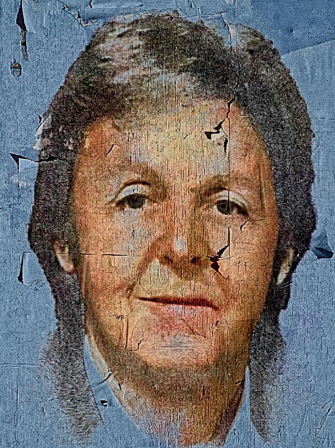 Paul McCartney on blue board Digital Art by Yury Malkov