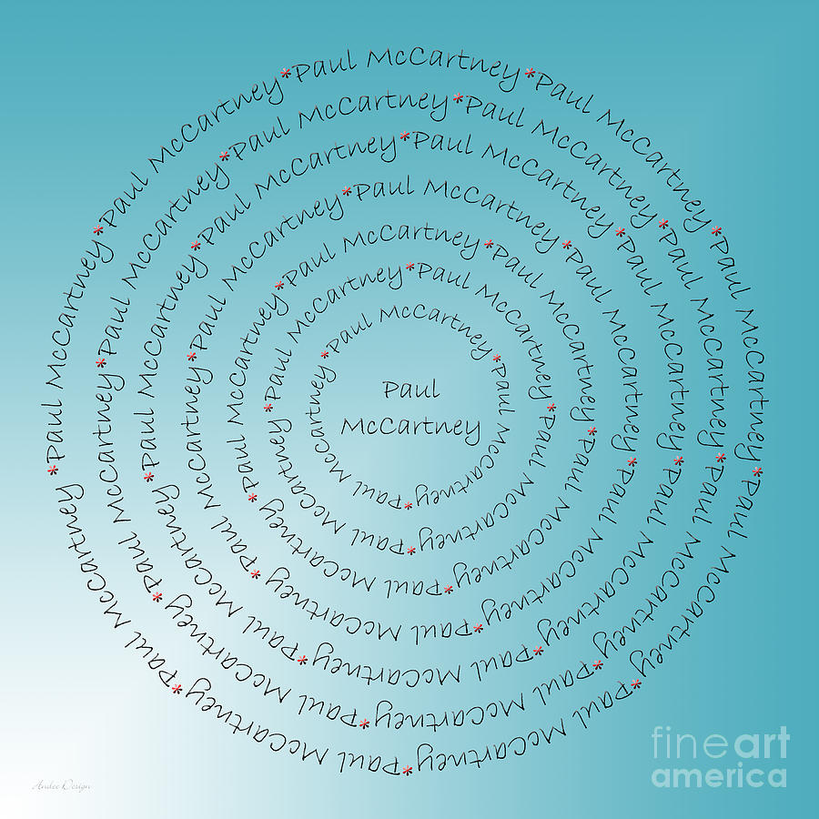 The Beatles Digital Art - Paul McCartney Typography by Andee Design
