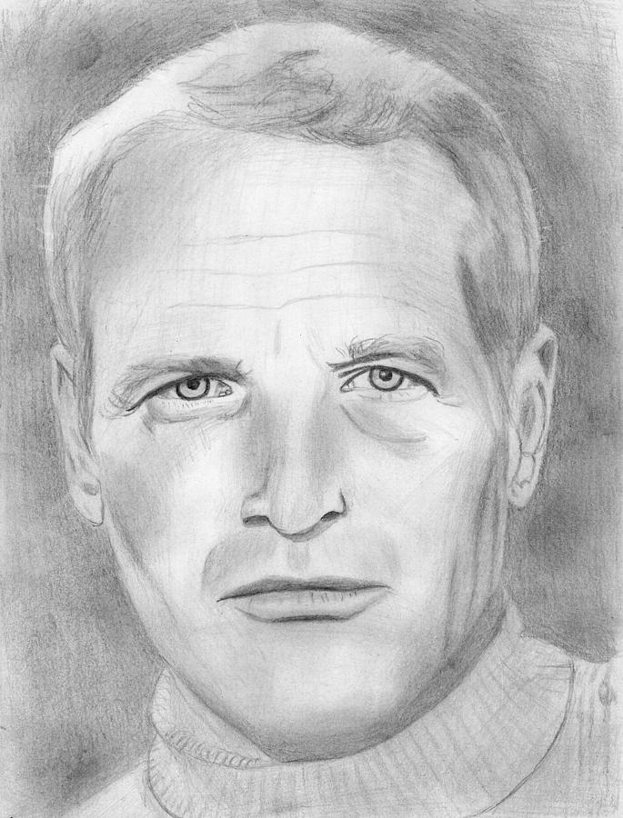 Paul Newman Drawing by Pat Moore