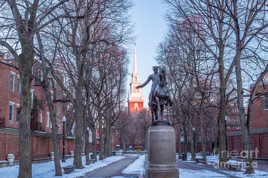 Boston Photograph - Paul Revere and Old North Church  by Susan Cole Kelly