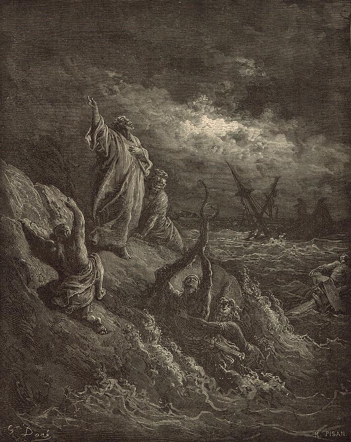 Paul's Shipwreck Drawing by Antique Engravings - Fine Art America