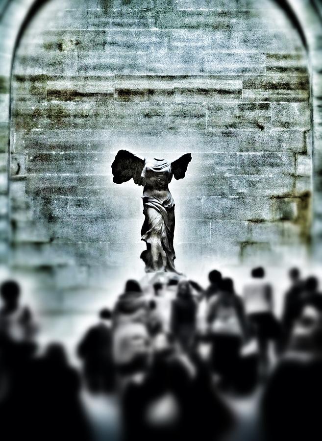 Greek Photograph - Pause - The Winged Victory in Louvre Paris by Marianna Mills