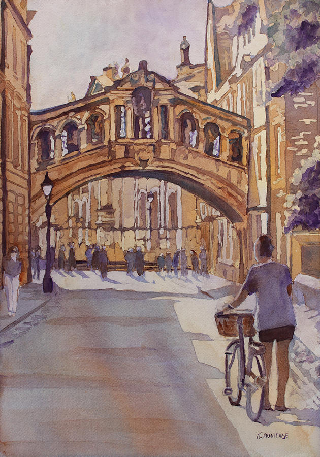 University Painting - Pausing Before the Bridge by Jenny Armitage