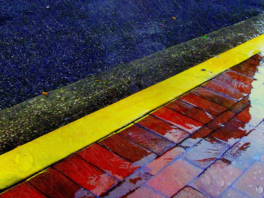 Pavement Study in Rain Photograph by Richard Fredericksen