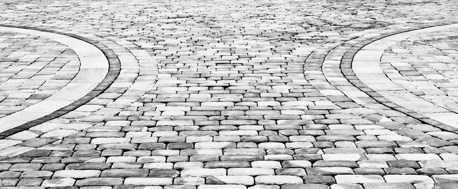 Black And White Photograph - Paving stones by Tom Gowanlock