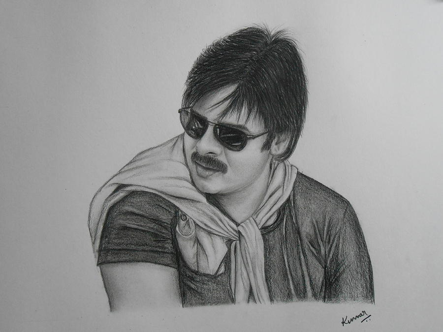 Pawan Kalyan Pencil Drawing Drawing by Kumar Burra