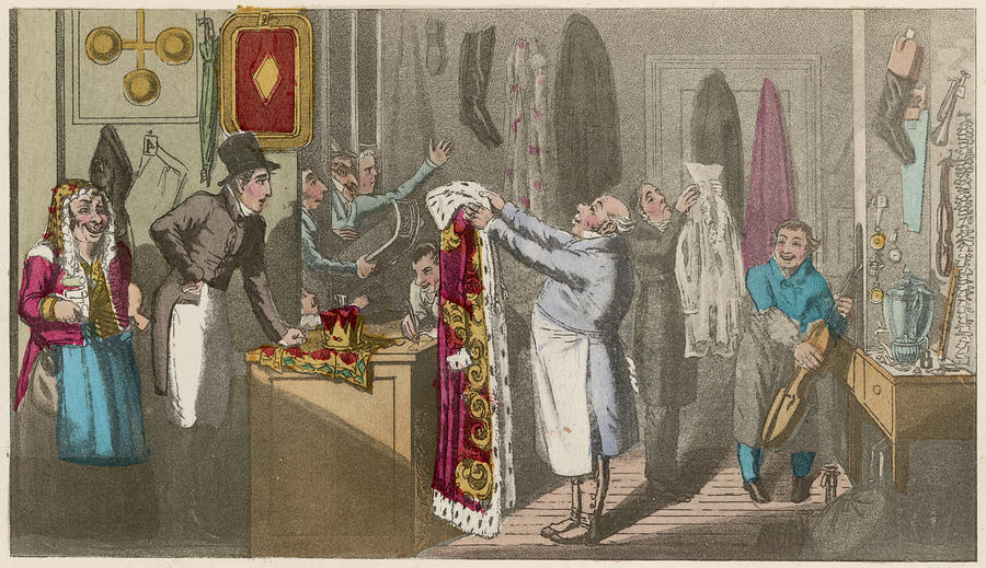 Egan Drawing - Pawning Theatre Costumes In A  Pawn by Mary Evans Picture Library