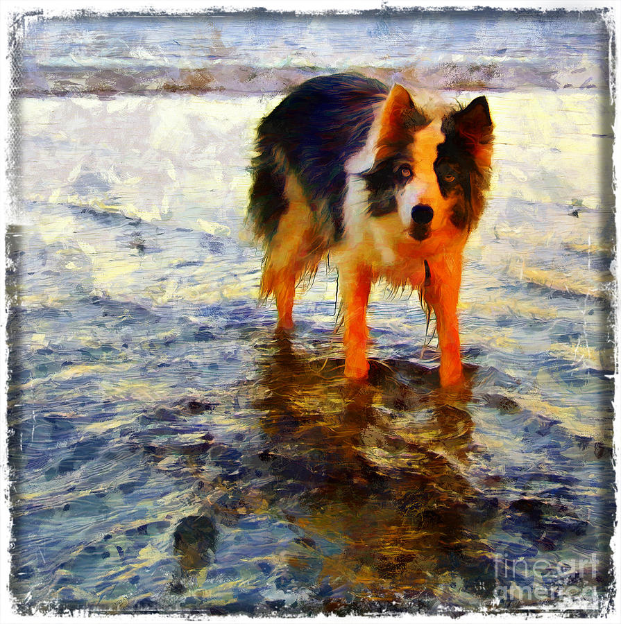 Paws for thought Painting by Vix Edwards