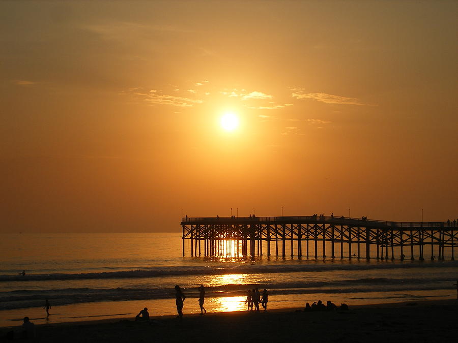 PB sunset over the pier Photograph by Nathan Rupert