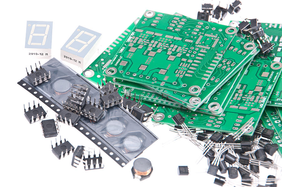 Pcbs With Different Electronic Parts Photograph