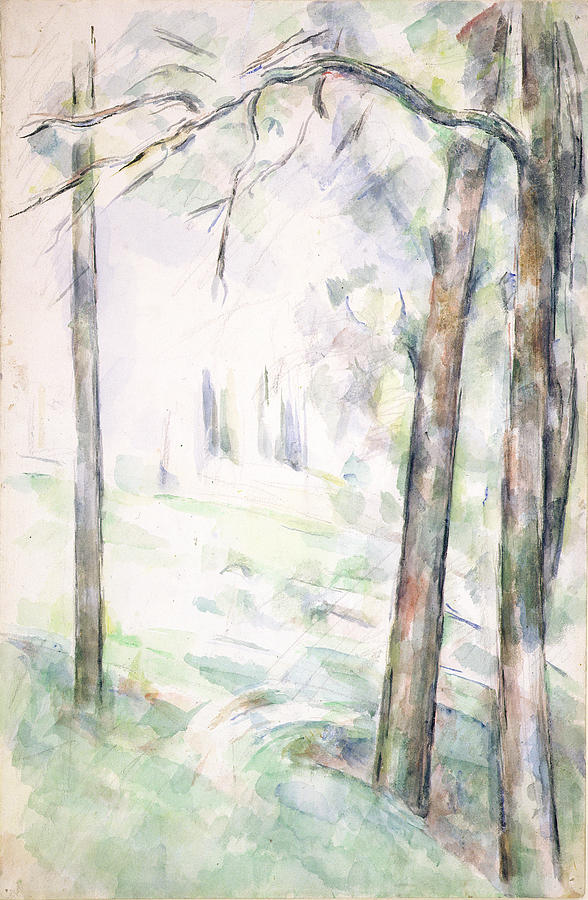 Pd.6-1966r The Woods, Aix-en-provence Drawing by Paul Cezanne