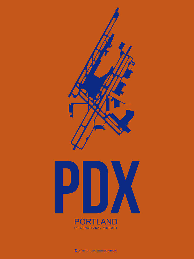 Portland Digital Art - PDX Portland Airport Poster 1 by Naxart Studio