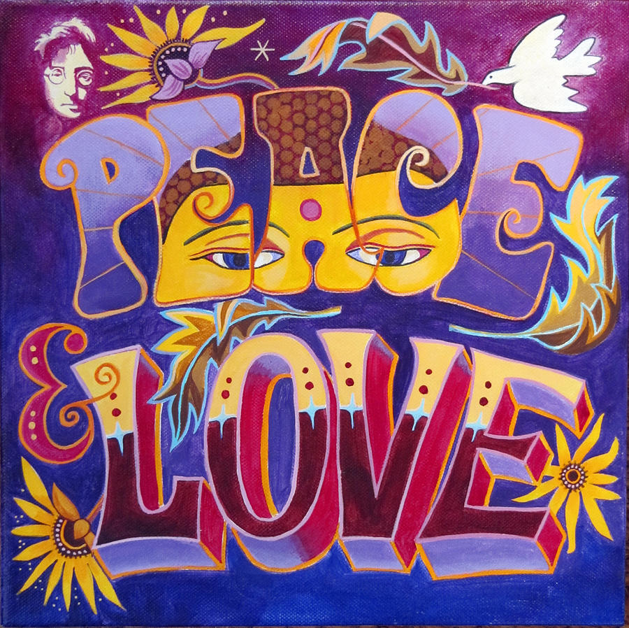 Peace and love Painting by Jane Tomlinson - Fine Art America